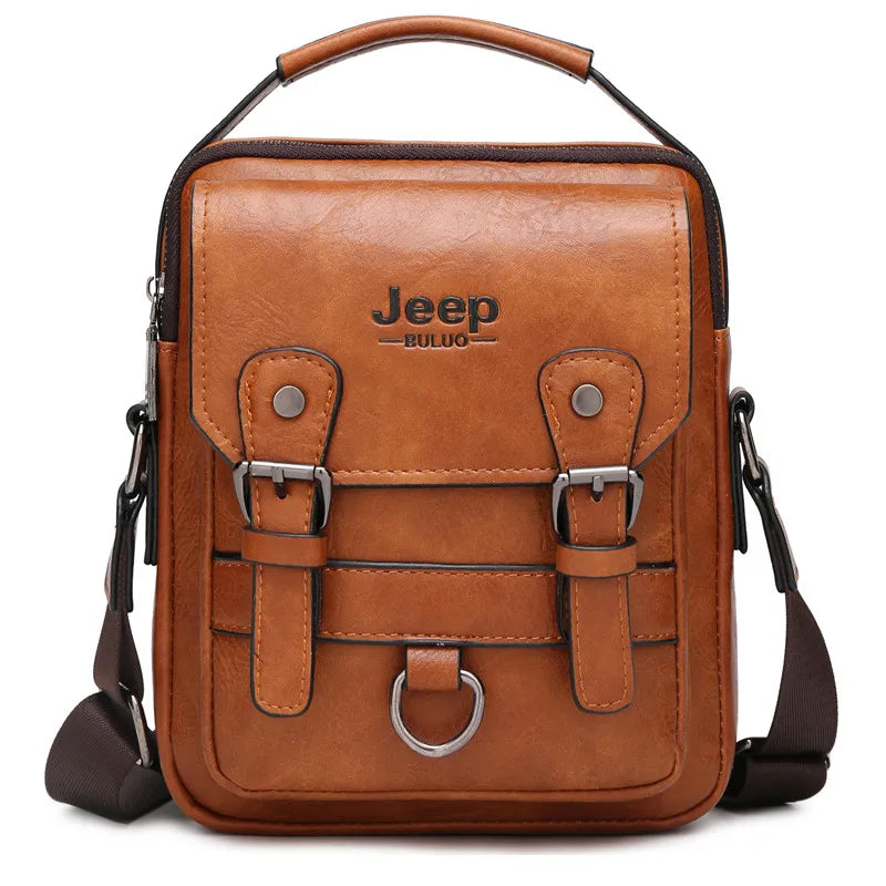JEEP BULUO multi-fonction affaires sacs à main hommes nouveau homme sac à bandoulière grande capacité en cuir sac de messager bandoulière grande marque