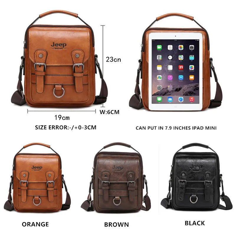 JEEP BULUO multi-fonction affaires sacs à main hommes nouveau homme sac à bandoulière grande capacité en cuir sac de messager bandoulière grande marque