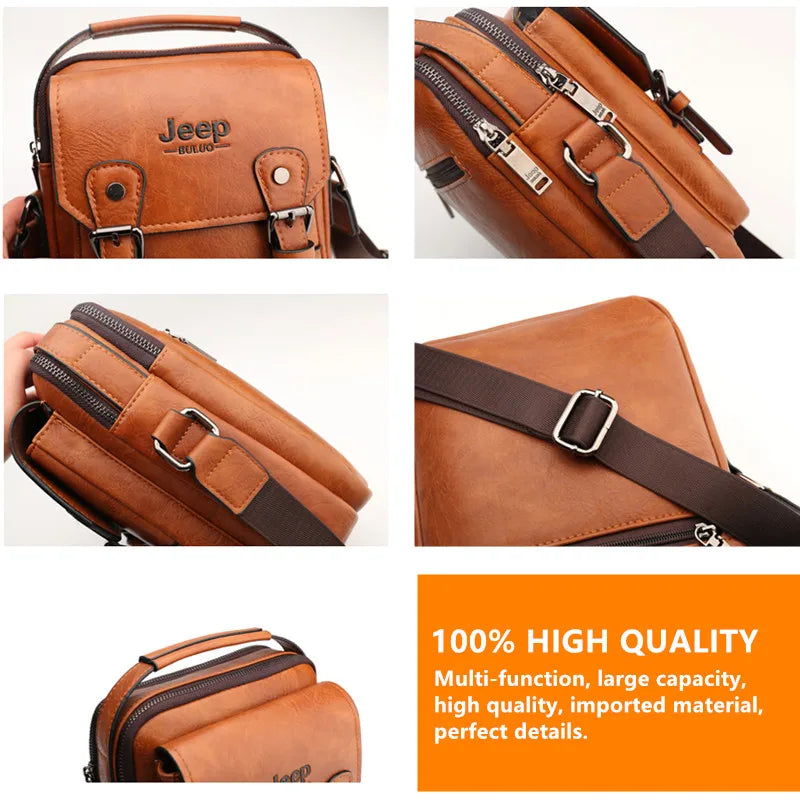 JEEP BULUO multi-fonction affaires sacs à main hommes nouveau homme sac à bandoulière grande capacité en cuir sac de messager bandoulière grande marque