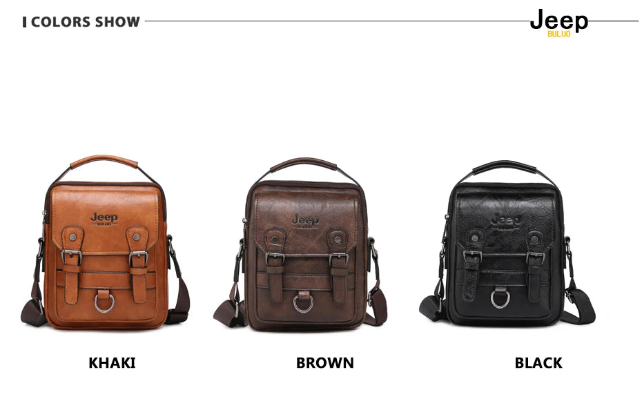 JEEP BULUO multi-fonction affaires sacs à main hommes nouveau homme sac à bandoulière grande capacité en cuir sac de messager bandoulière grande marque