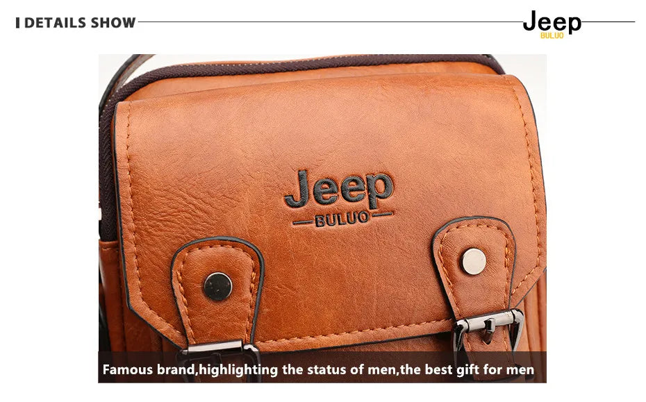 JEEP BULUO multi-fonction affaires sacs à main hommes nouveau homme sac à bandoulière grande capacité en cuir sac de messager bandoulière grande marque