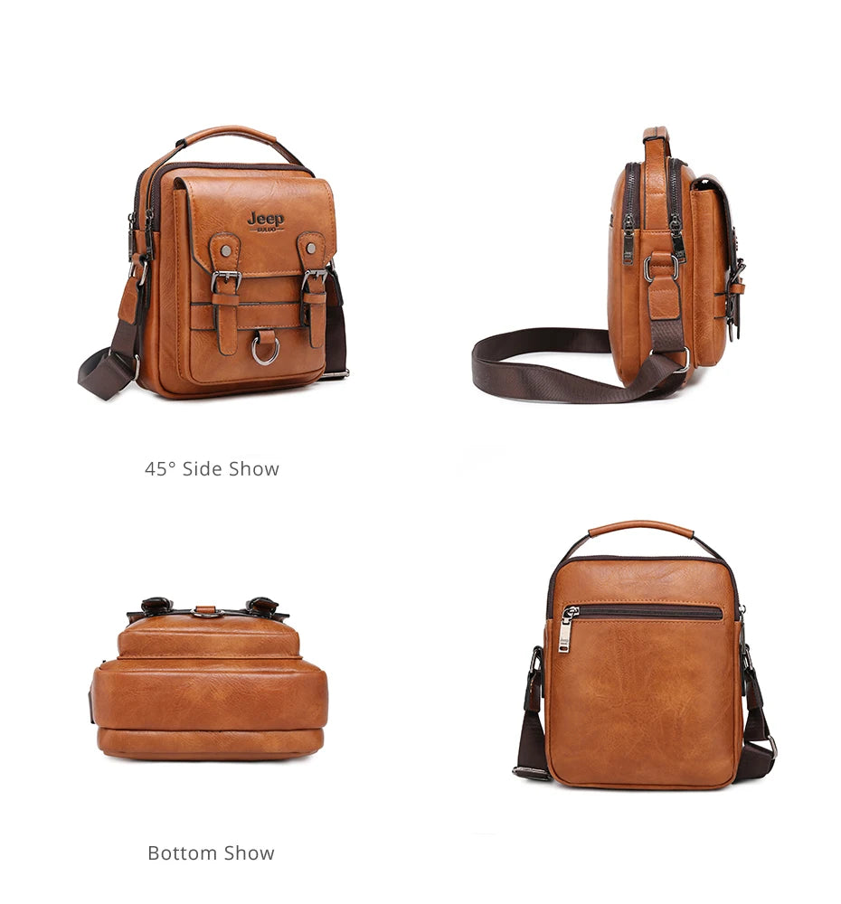 JEEP BULUO multi-fonction affaires sacs à main hommes nouveau homme sac à bandoulière grande capacité en cuir sac de messager bandoulière grande marque