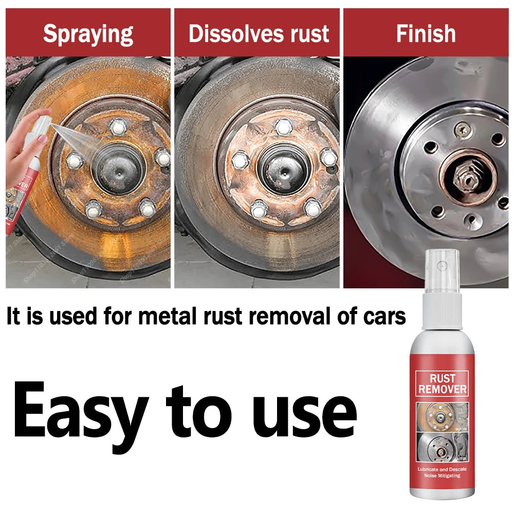 Dissolvant de rouille de voiture rapide, tuyau d'échappement automatique, Spray de dérouillage, propre métal fer, Agent d'élimination des taches, soins du moyeu de roue de voiture