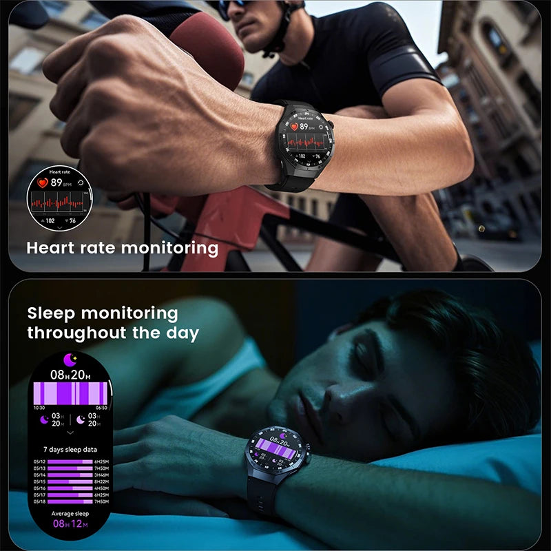 2025New pour Android et ios montre intelligente hommes AMOLED écran GPS surface de mouvement fréquence cardiaque Bluetooth appels SmartWatch étanche