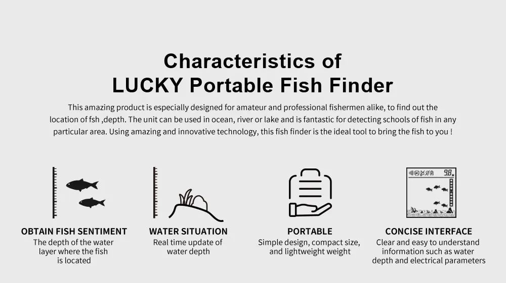 Livraison Gratuite! FFC1108-1 Vente Chaude Alarme 100 M Portable Sonar LCD Détecteurs de Poissons leurre De Pêche Sondeur De Pêche Finder