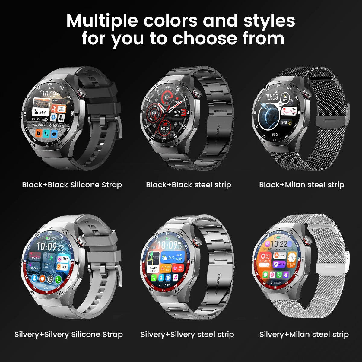 2025New pour Android et ios montre intelligente hommes AMOLED écran GPS surface de mouvement fréquence cardiaque Bluetooth appels SmartWatch étanche