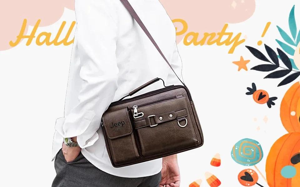 JEEP BULUO multi-fonction affaires sacs à main hommes nouveau homme sac à bandoulière grande capacité en cuir sac de messager bandoulière grande marque