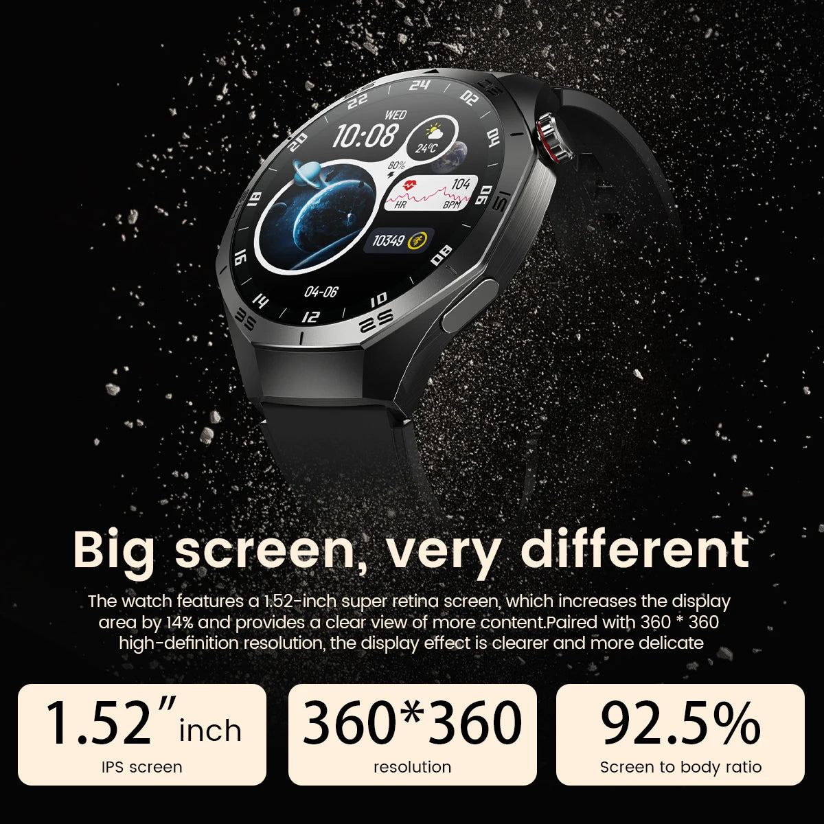 2025New pour Android et ios montre intelligente hommes AMOLED écran GPS surface de mouvement fréquence cardiaque Bluetooth appels SmartWatch étanche