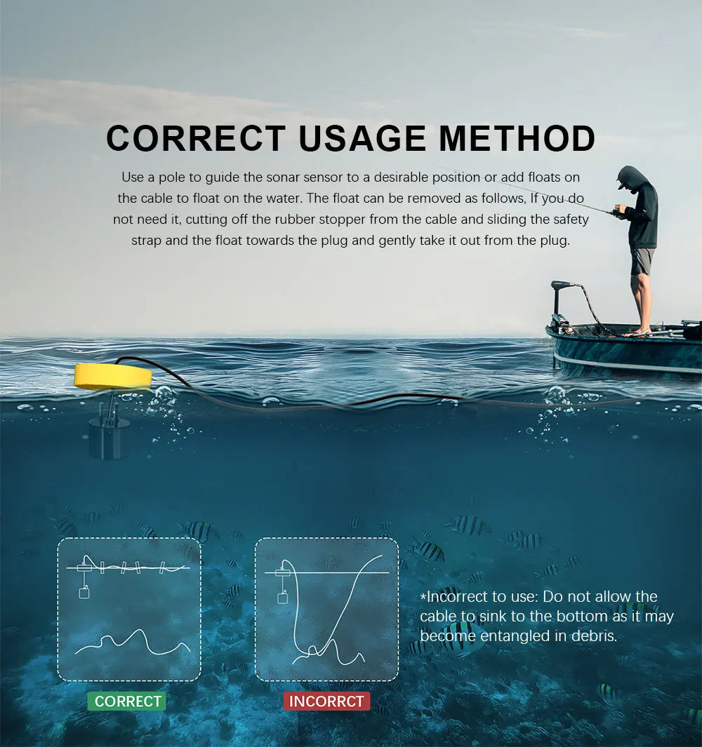 Livraison Gratuite! FFC1108-1 Vente Chaude Alarme 100 M Portable Sonar LCD Détecteurs de Poissons leurre De Pêche Sondeur De Pêche Finder