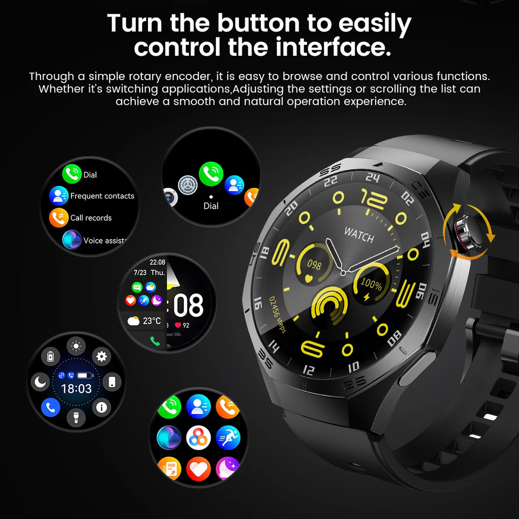 2025New pour Android et ios montre intelligente hommes AMOLED écran GPS surface de mouvement fréquence cardiaque Bluetooth appels SmartWatch étanche