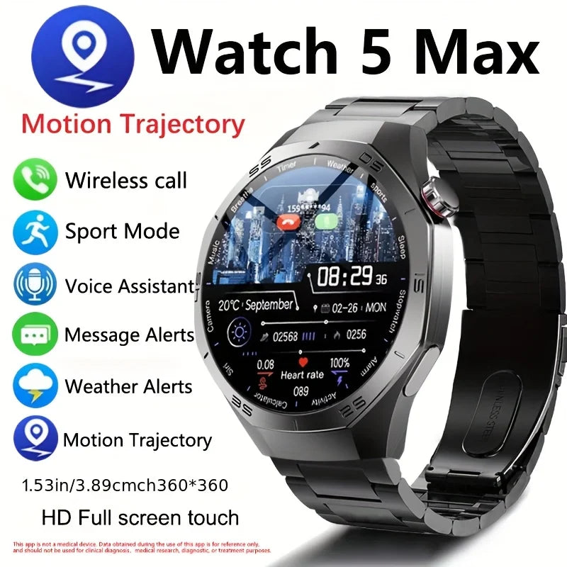 2025New pour Android et ios montre intelligente hommes AMOLED écran GPS surface de mouvement fréquence cardiaque Bluetooth appels SmartWatch étanche