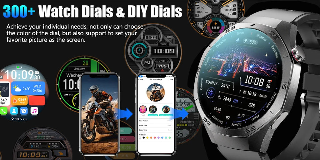 2025New pour Android et ios montre intelligente hommes AMOLED écran GPS surface de mouvement fréquence cardiaque Bluetooth appels SmartWatch étanche