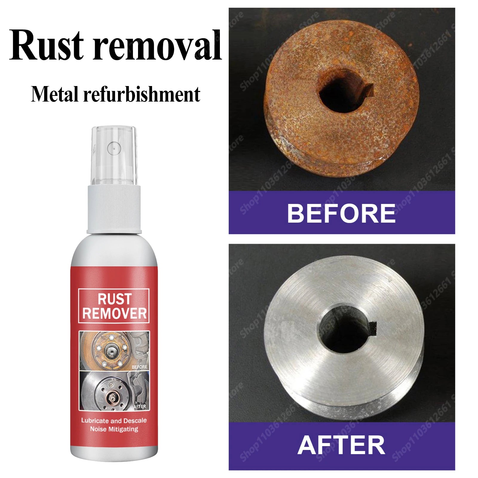 Dissolvant de rouille de voiture rapide, tuyau d'échappement automatique, Spray de dérouillage, propre métal fer, Agent d'élimination des taches, soins du moyeu de roue de voiture