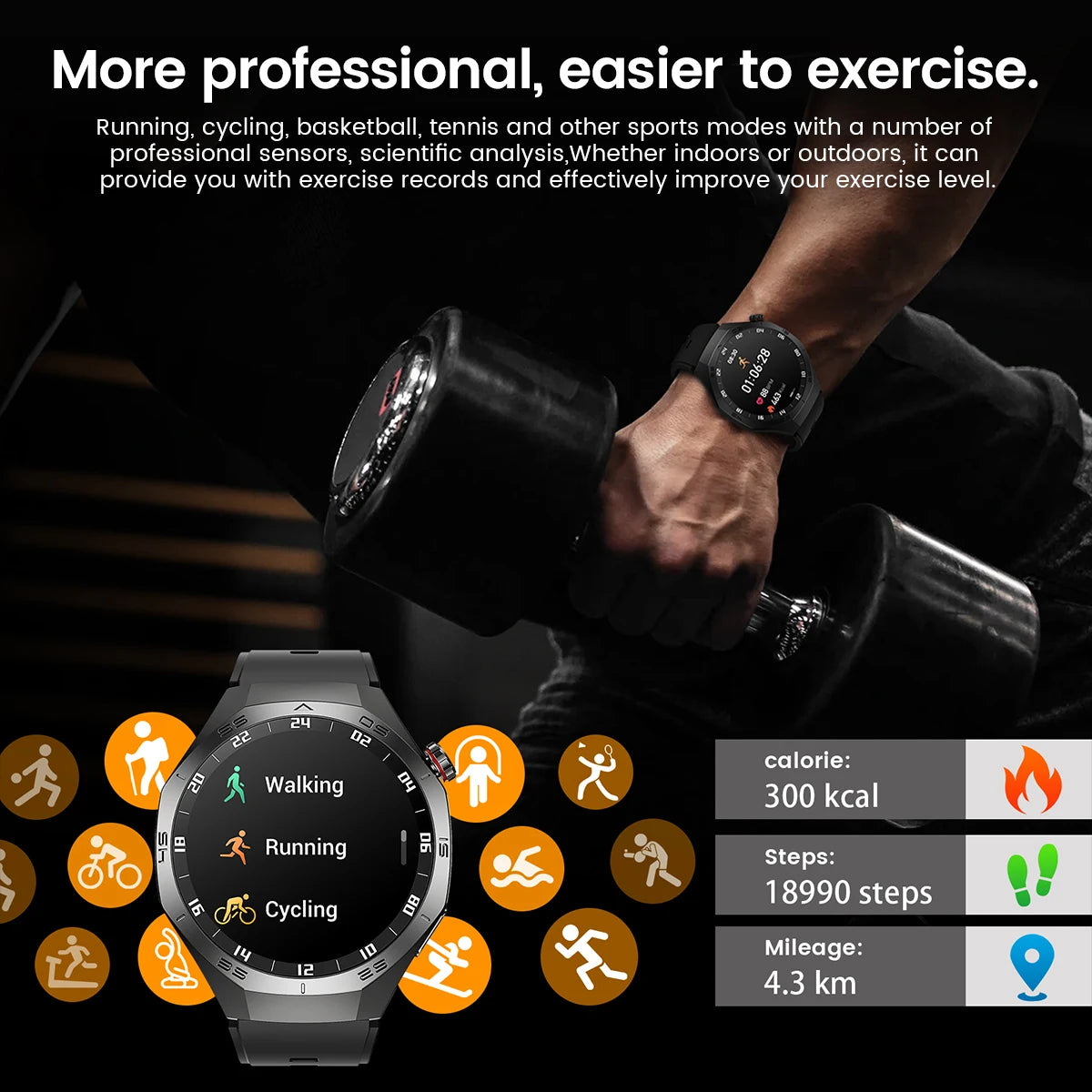 2025New pour Android et ios montre intelligente hommes AMOLED écran GPS surface de mouvement fréquence cardiaque Bluetooth appels SmartWatch étanche
