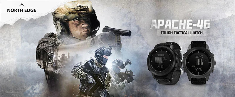 NORTH EDGE – montre numérique de sport pour hommes, heures de course, natation, armée militaire, altimètre, baromètre, boussole, étanche 50m