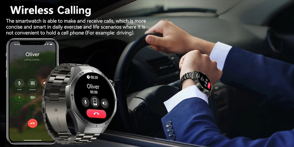 2025New pour Android et ios montre intelligente hommes AMOLED écran GPS surface de mouvement fréquence cardiaque Bluetooth appels SmartWatch étanche
