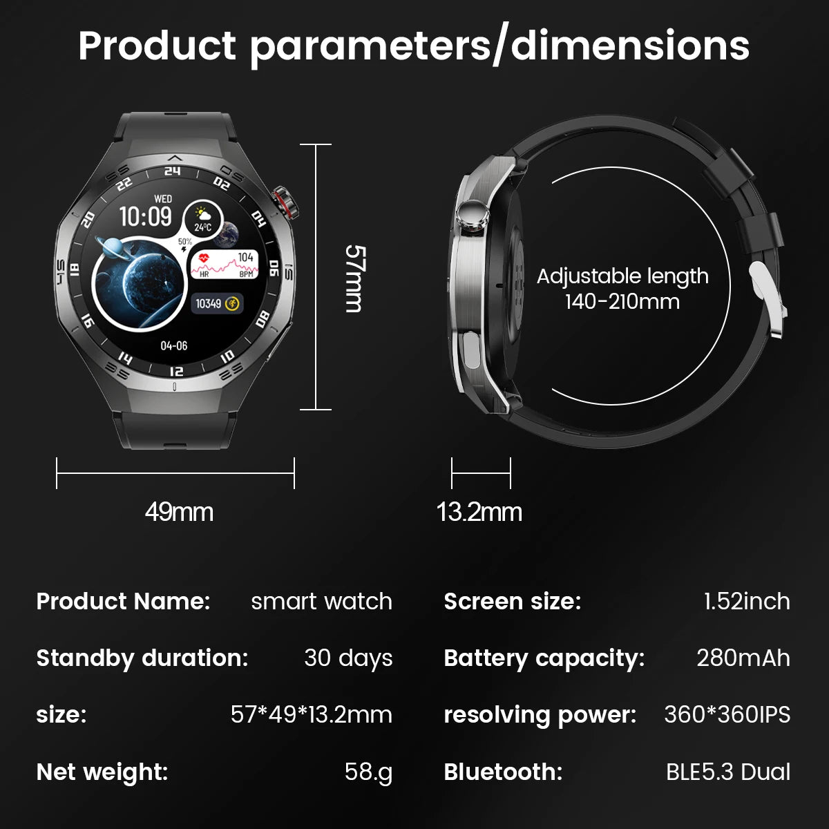2025New pour Android et ios montre intelligente hommes AMOLED écran GPS surface de mouvement fréquence cardiaque Bluetooth appels SmartWatch étanche
