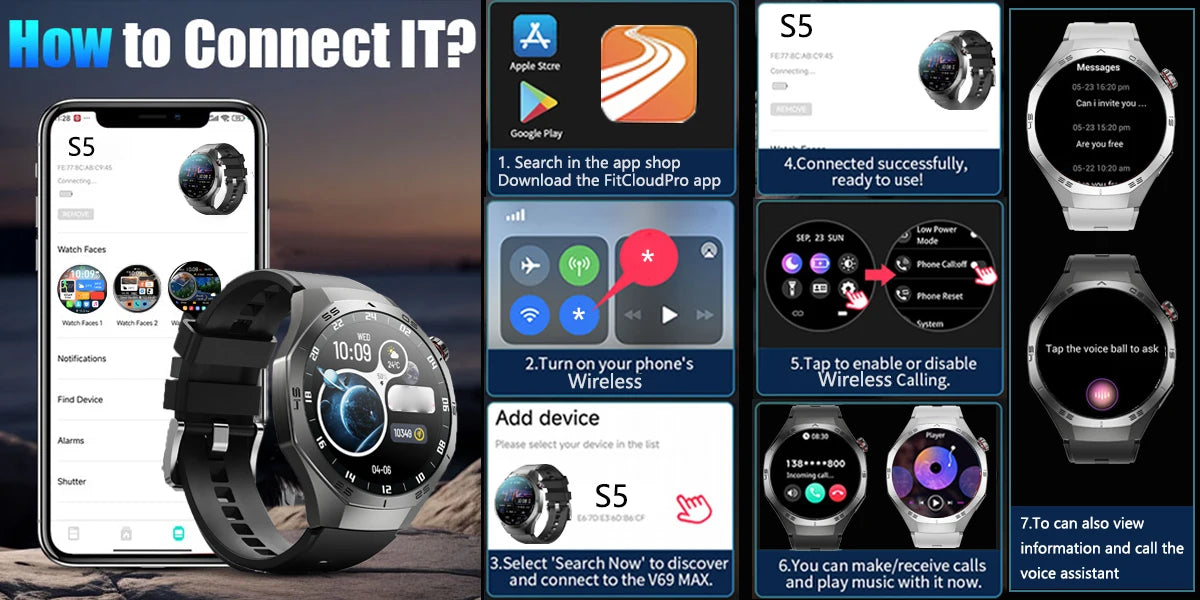 2025New pour Android et ios montre intelligente hommes AMOLED écran GPS surface de mouvement fréquence cardiaque Bluetooth appels SmartWatch étanche